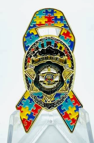 Unified Police Department Autism Ribbon Challenge Coin