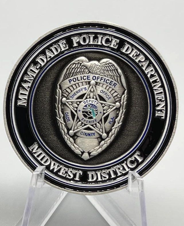 Miami-Dade PD Midwest District Back The Blue Challenge Coin