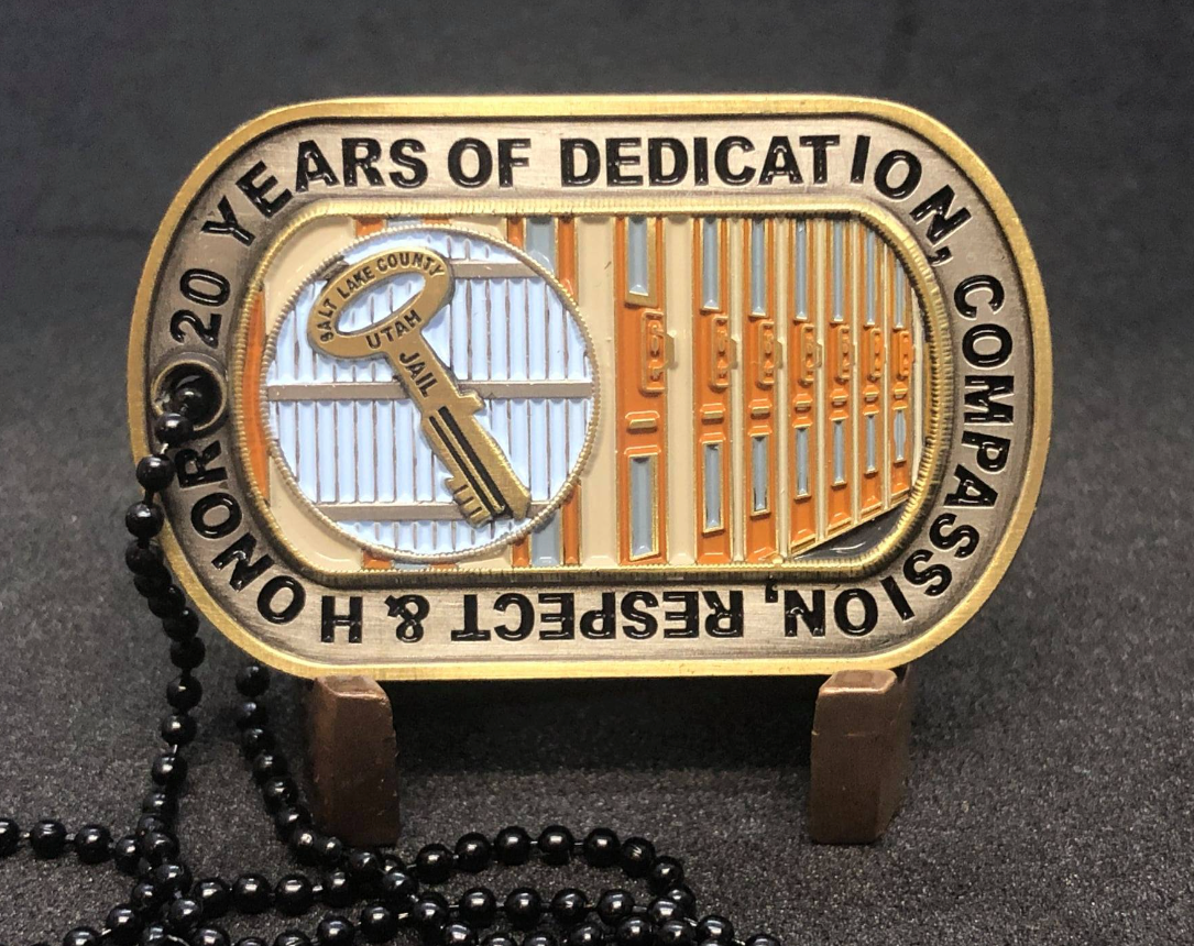 Salt Lake County Sheriff's Office Metro Jail 20 Year Coin