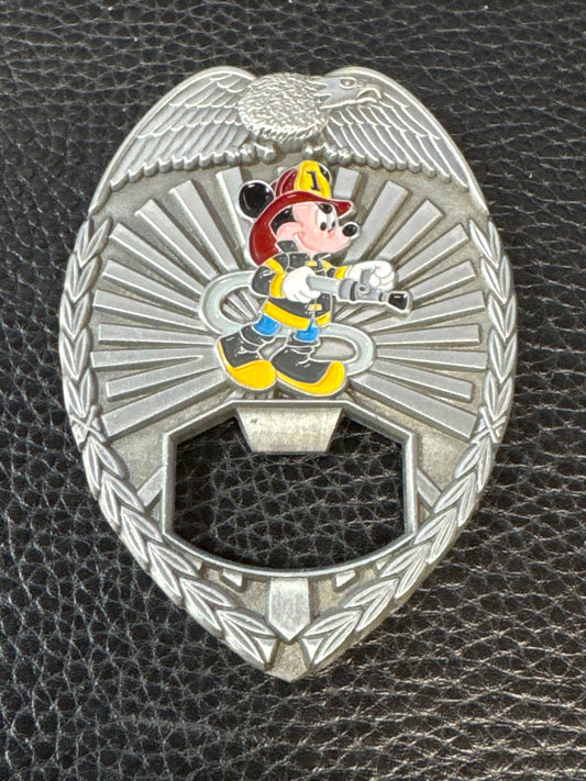 Fireman Mickey Disney Badge