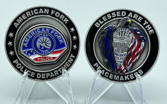 American Fork PD Agency Eagle Flag Coin