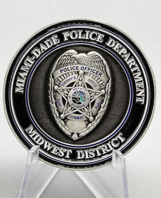 Miami-Dade PD Midwest District Back The Blue Challenge Coin